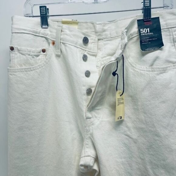 Levi’s 501 Jeans Size 30x32 Women’s High Rise Straight Leng White New - Picture 7 of 15